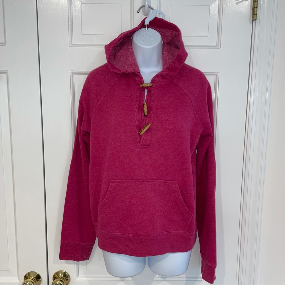 J. Crew womens pink fleece toggle hoodie M